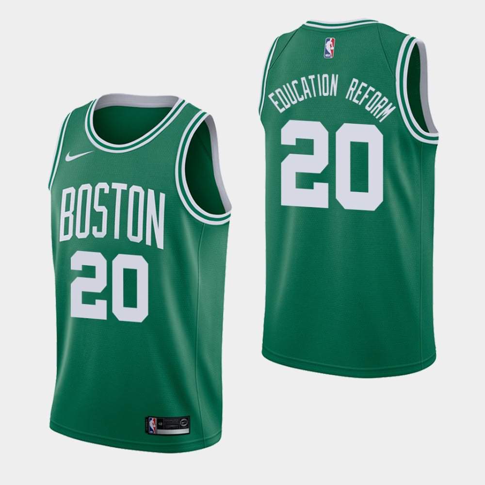 Men's Boston Celtics #20 Gordon Hayward Green Social Justice Jersey KYL61E4E