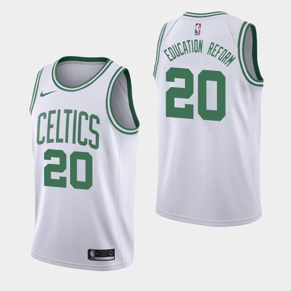 Men's Boston Celtics #20 Gordon Hayward White Social Justice Jersey PNL27E8M