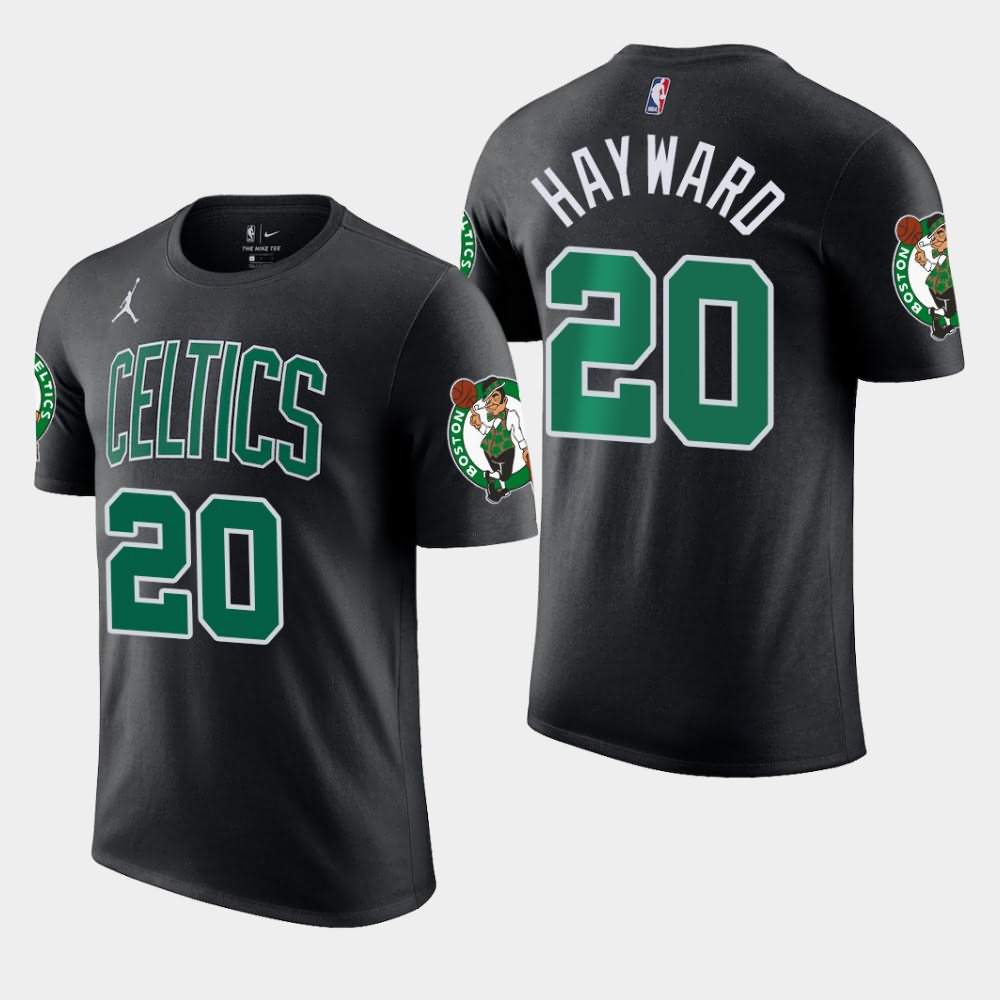 Men's Boston Celtics #20 Gordon Hayward Black Jordan Brand Statement T-Shirt AUG70E1M
