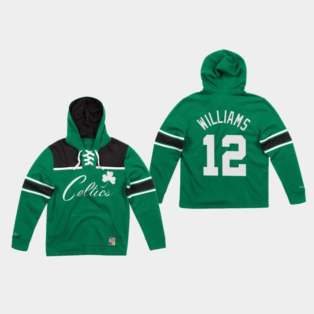Men's Boston Celtics #12 Grant Williams Green Fleece Hockey Hoodie EUJ68E4H