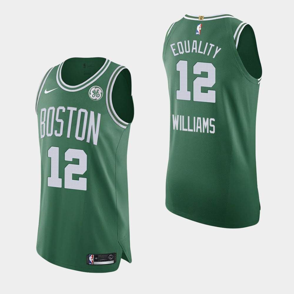 Men's Boston Celtics #12 Grant Williams Green Icon GE Patch Equality Orlando Return Jersey WOH51E6F