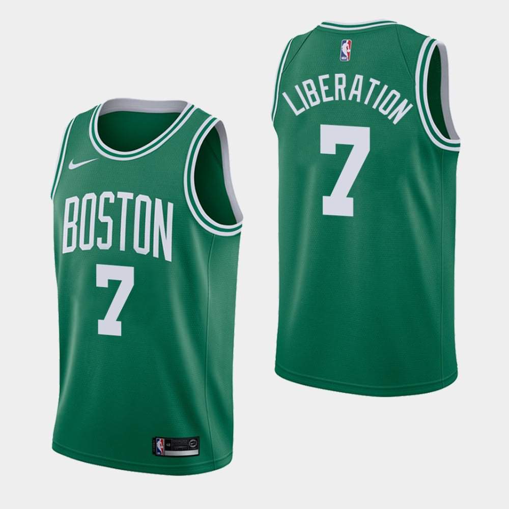 Men's Boston Celtics #7 Jaylen Brown Green Social Justice Jersey TAZ22E2A