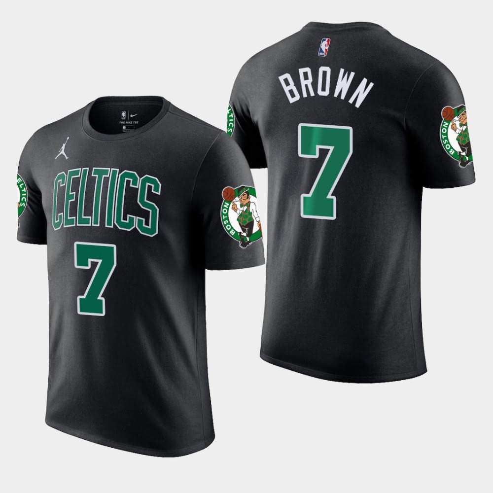 Men's Boston Celtics #7 Jaylen Brown Black Jordan Brand Statement T-Shirt LKH71E3Q