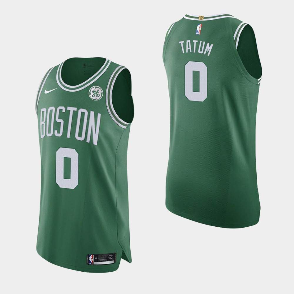 Men's Boston Celtics #0 Jayson Tatum Green 2020-21 GE Patch Icon Jersey BKM56E3K
