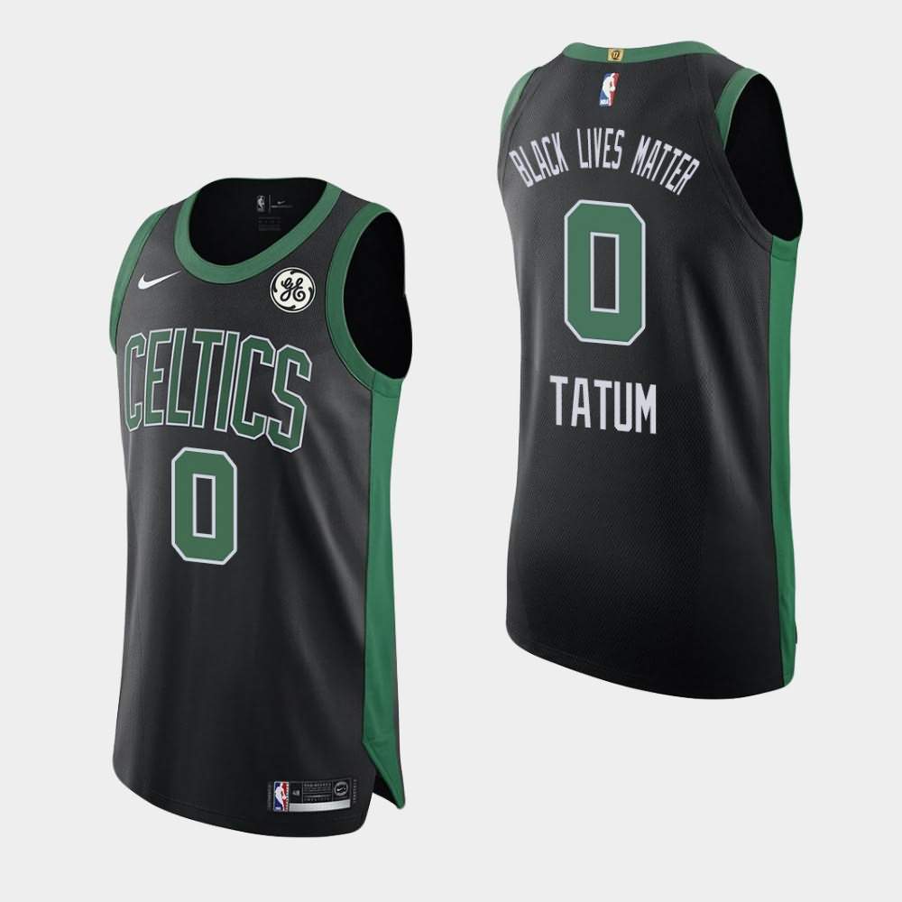 Men's Boston Celtics #0 Jayson Tatum Black Statement GE Patch Lives Matter Orlando Return Jersey PWJ66E3S