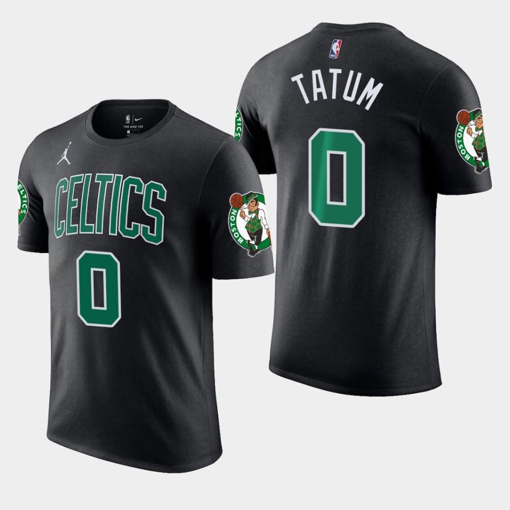 Men's Boston Celtics #0 Jayson Tatum Black Jordan Brand Statement T-Shirt LHI15E5D