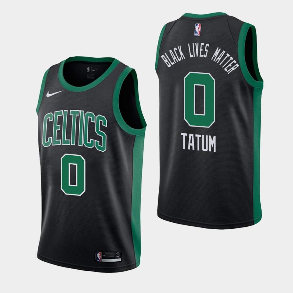 Men's Boston Celtics #0 Jayson Tatum Black Statement Lives Matter Orlando Return Jersey HJT78E8I