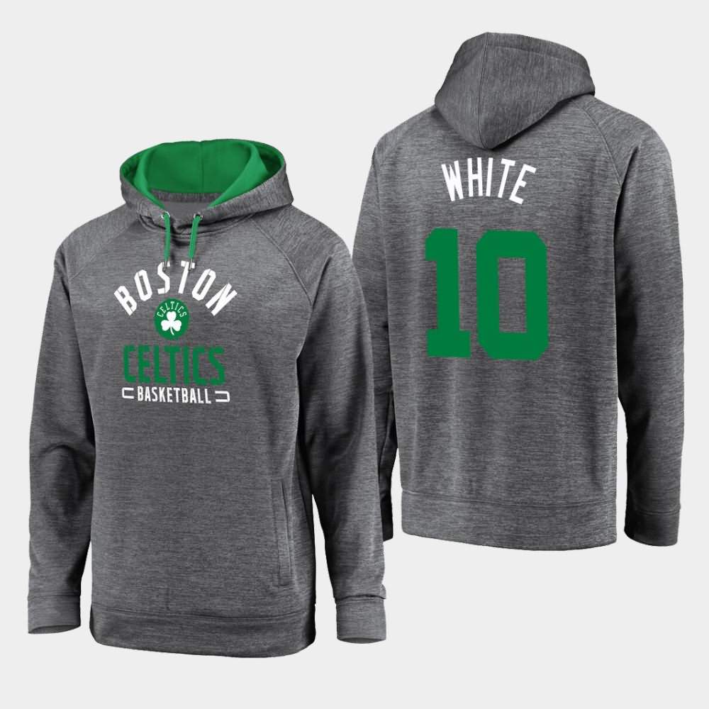 Men's Boston Celtics #10 Jo Jo White Gray Raglan Pullover Battle Charged Hoodie SON31E0F