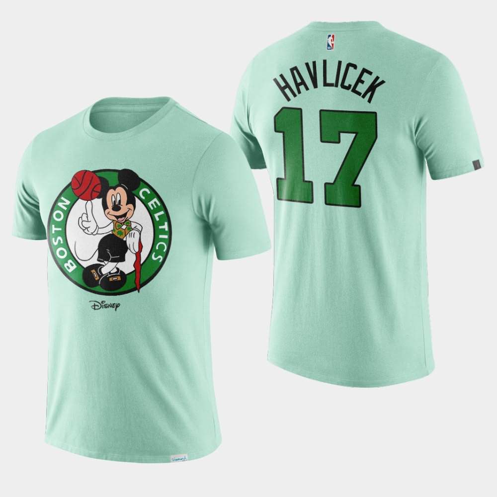 Men's Boston Celtics #17 John Havlicek Green Mickey Mouse Disney X NBA Mascot Crossover T-Shirt DAK88E7X