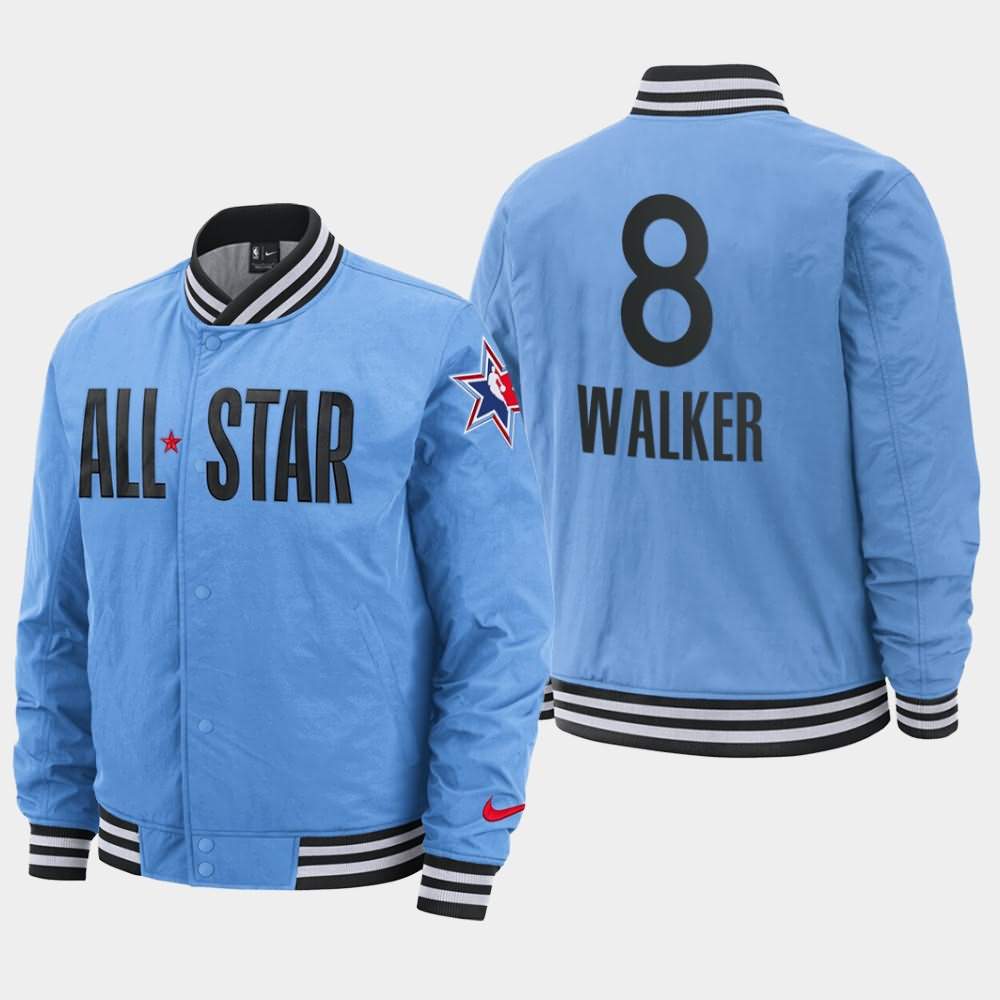 Men's Boston Celtics #8 Kemba Walker Blue Eastern Conference Courtside Full-Snap 2020 NBA All-Star Game Jacket VRD07E7Q
