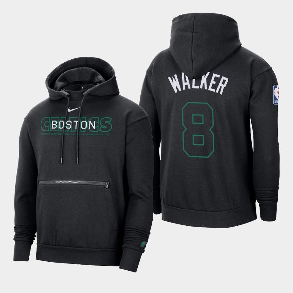 Men's Boston Celtics #8 Kemba Walker Black Global Exploration Pullover Courtside Hoodie PSX13E6Q