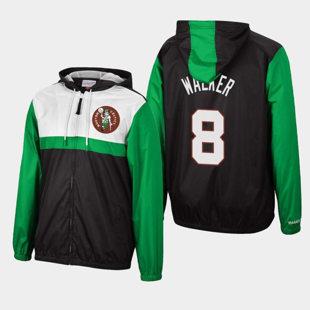 Men's Boston Celtics #8 Kemba Walker Black Hardwood Classics Full-Zip Windbreaker Margin of Victory Jacket GEI87E3S