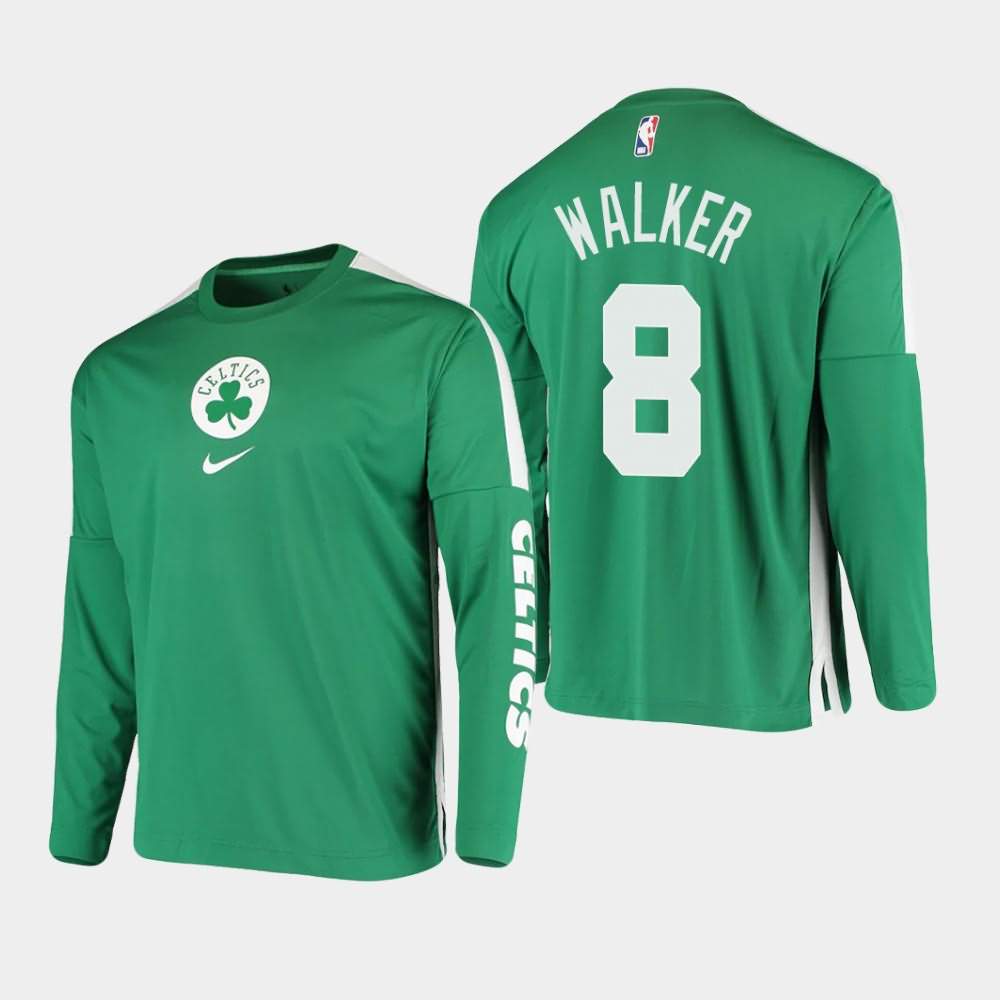 Men's Boston Celtics #8 Kemba Walker Kelly Green Long Sleeve Shooting Performance T-Shirt YGH52E3X