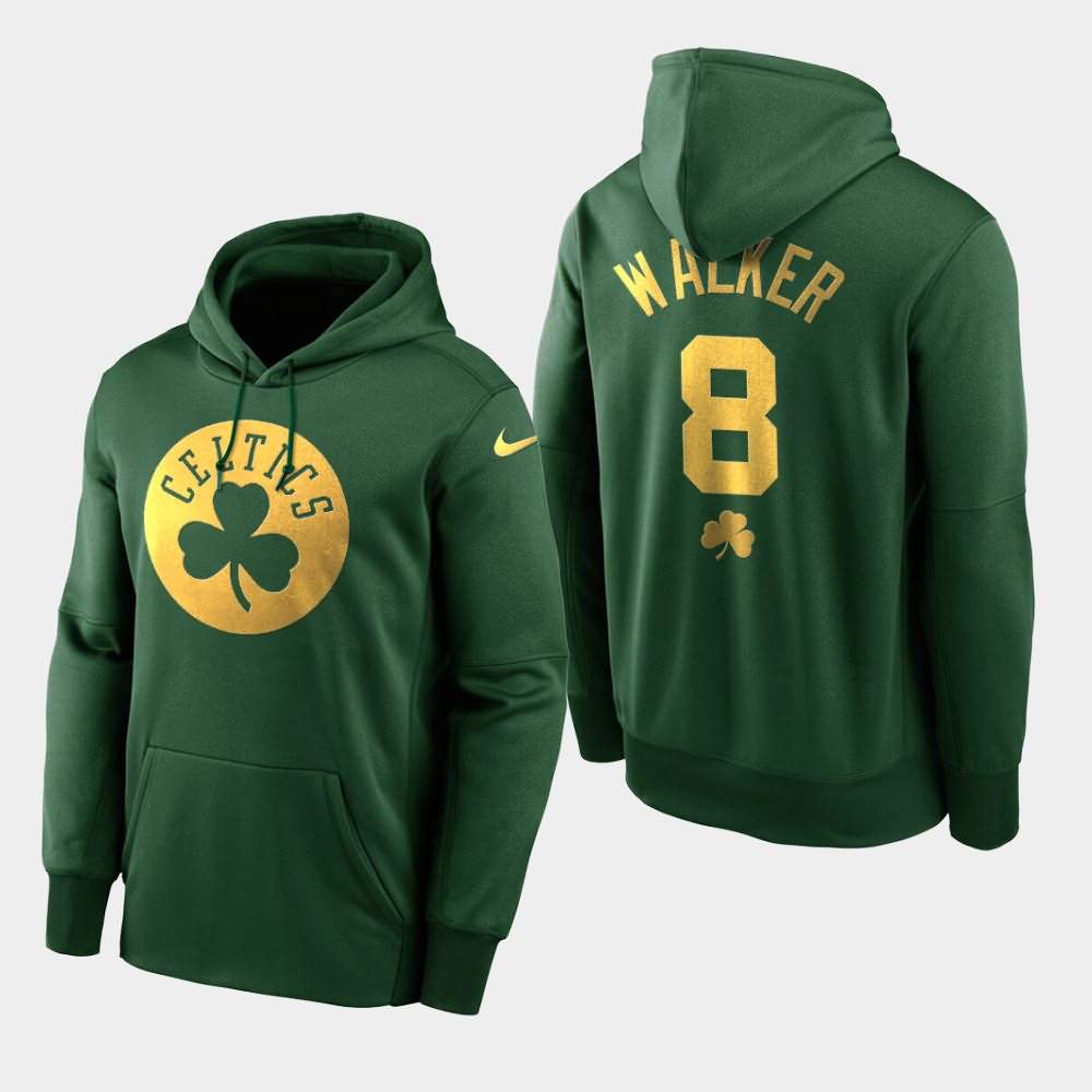 Men's Boston Celtics #8 Kemba Walker Green Golden Edition St. Patrick's Day Hoodie XXG72E3E