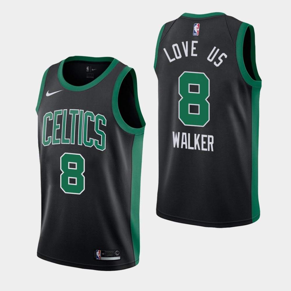 Men's Boston Celtics #8 Kemba Walker Black Statement Love Us Orlando Return Jersey LGY07E7O