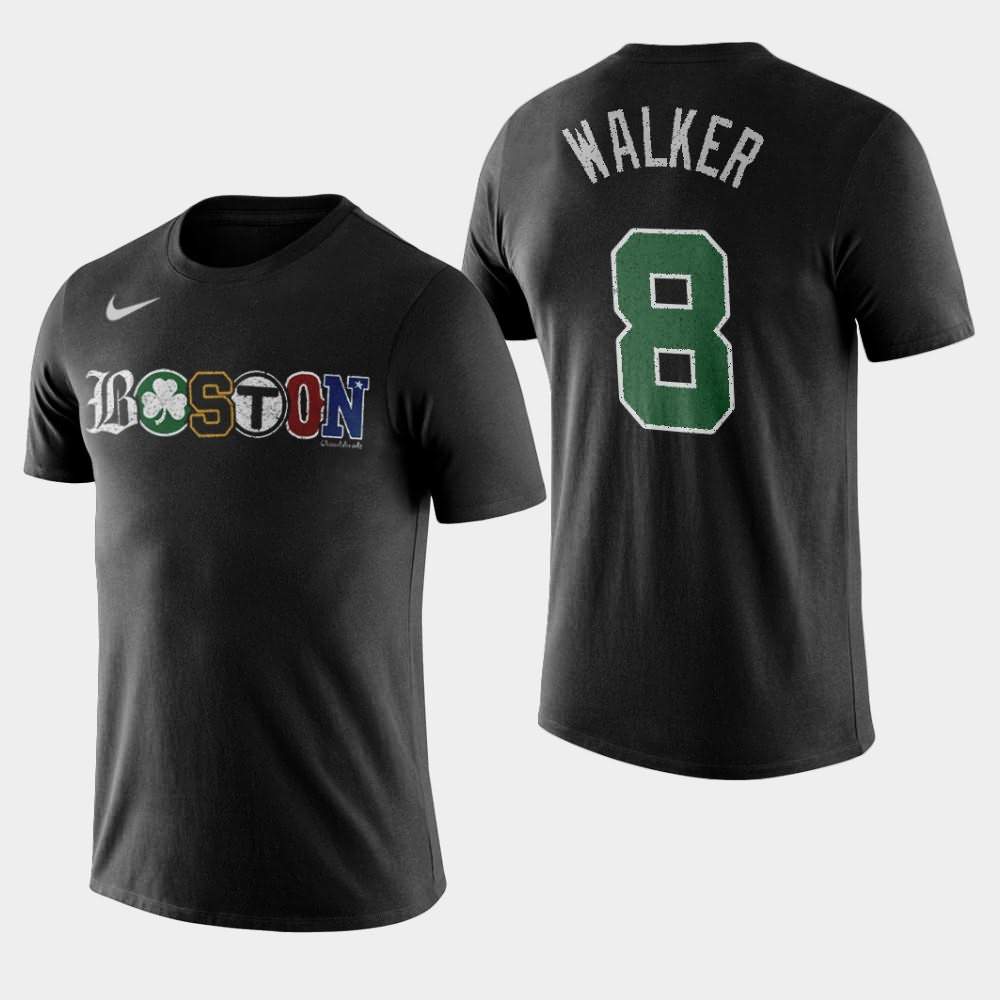 Men's Boston Celtics #8 Kemba Walker Black Lightweight Townie Pride T-Shirt ZGW50E7P