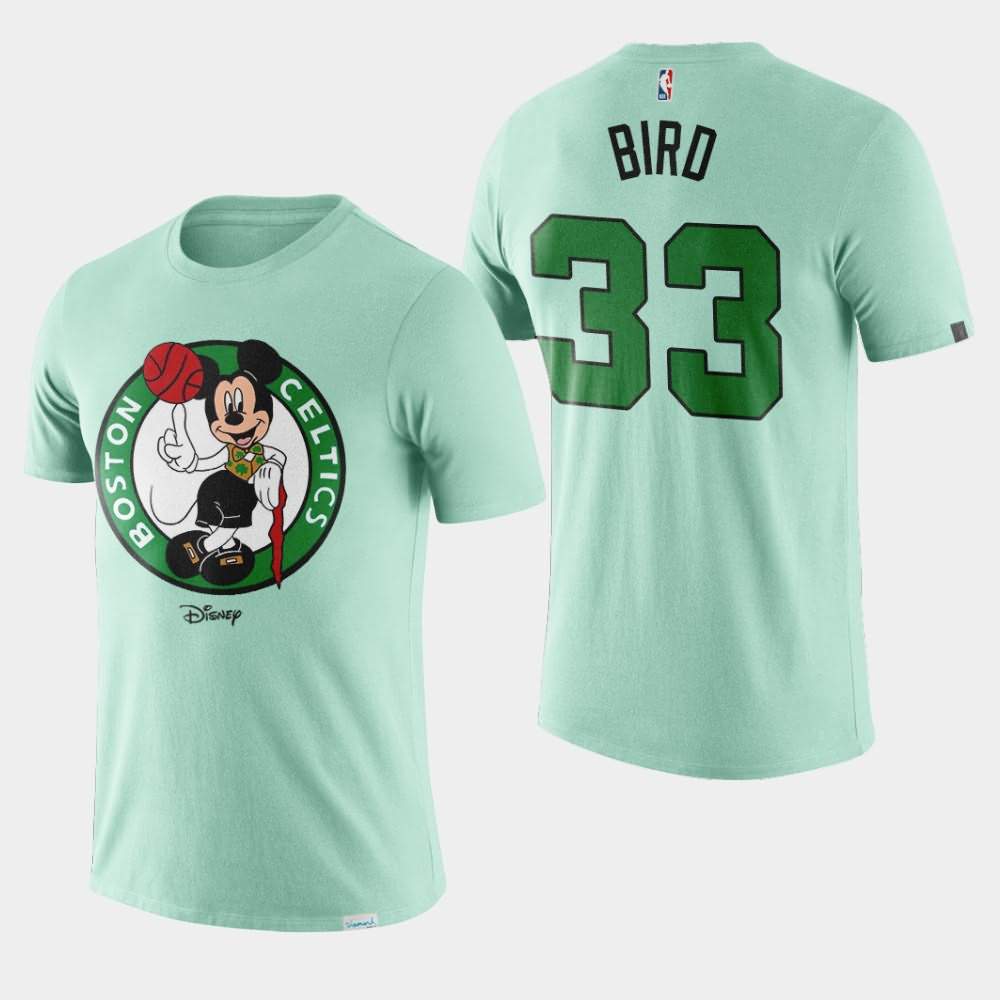Men's Boston Celtics #33 Larry Bird Green Mickey Mouse Disney X NBA Mascot Crossover T-Shirt WER26E6T