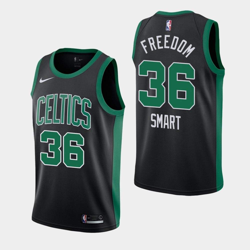 Men's Boston Celtics #36 Marcus Smart Black Statement Freedom Orlando Return Jersey AGF12E5D