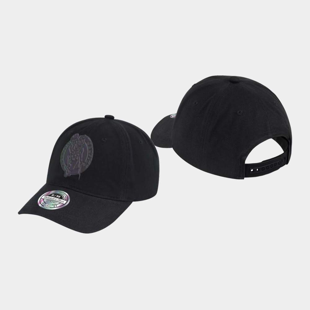 Men's Boston Celtics Black Snapback Adjustable Oil Slicks Hat VUK03E6I