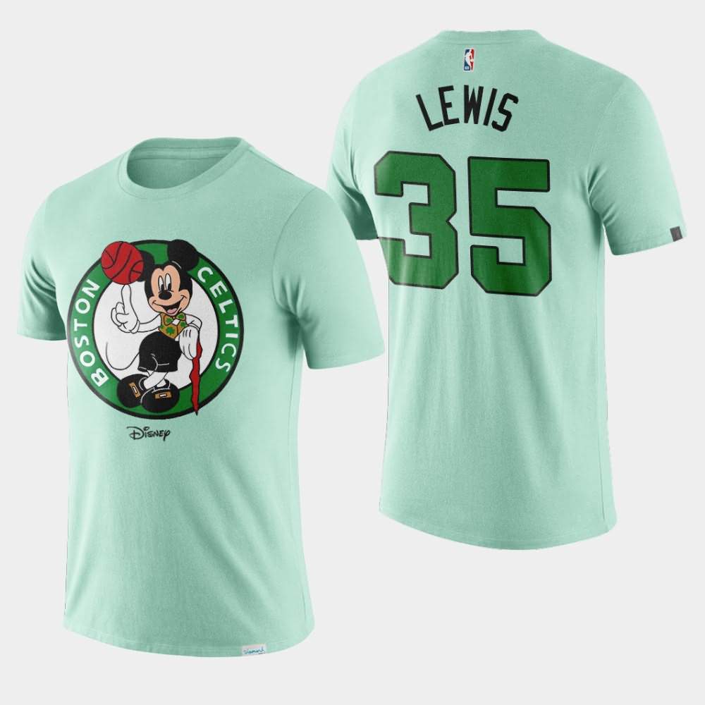 Men's Boston Celtics #35 Reggie Lewis Green Mickey Mouse Disney X NBA Mascot Crossover T-Shirt TSY12E5O