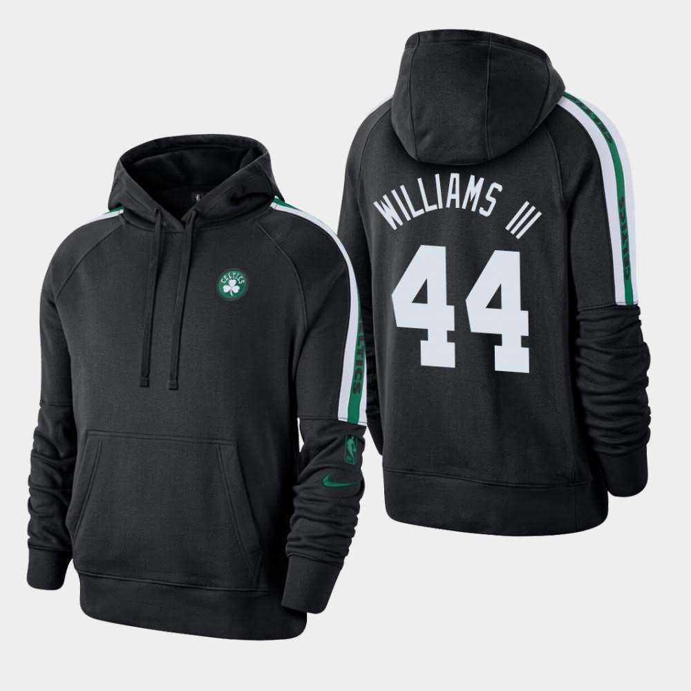 Men's Boston Celtics #44 Robert Williams III Black Pullover Courtside Hoodie YPZ01E8F
