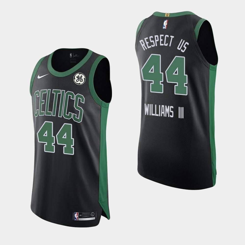 Men's Boston Celtics #44 Robert Williams III Black Statement GE Patch Respect Us Orlando Return Jersey PML83E5T