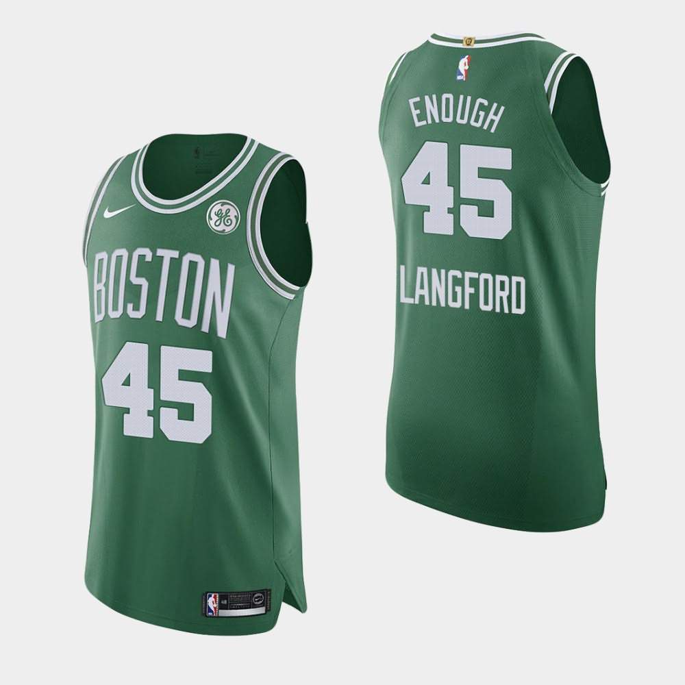 Men's Boston Celtics #45 Romeo Langford Green Icon GE Patch Enough Orlando Return Jersey VZS77E6Z