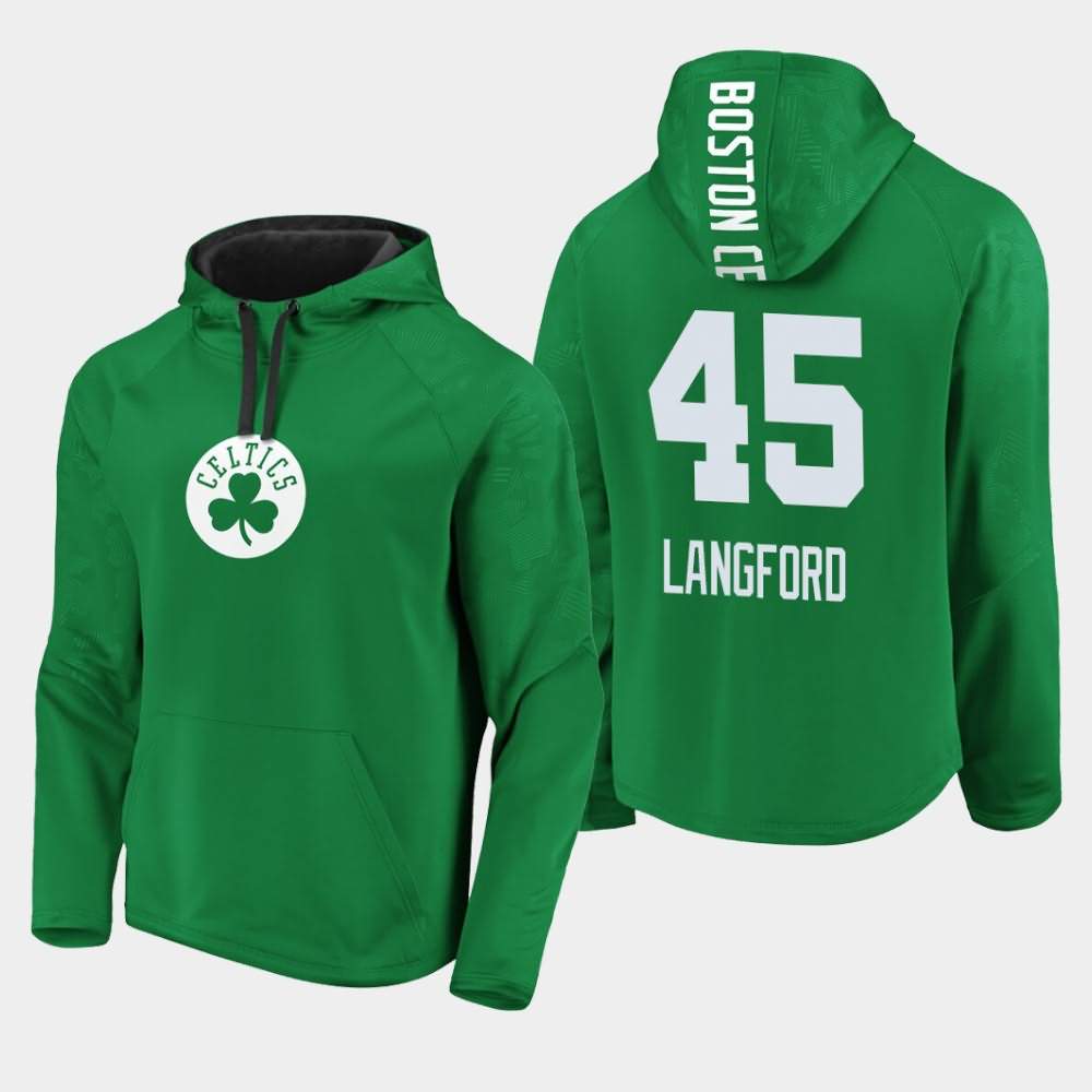 Men's Boston Celtics #45 Romeo Langford Kelly Green Defender Performance Primary Logo Iconic Hoodie XLK73E5X