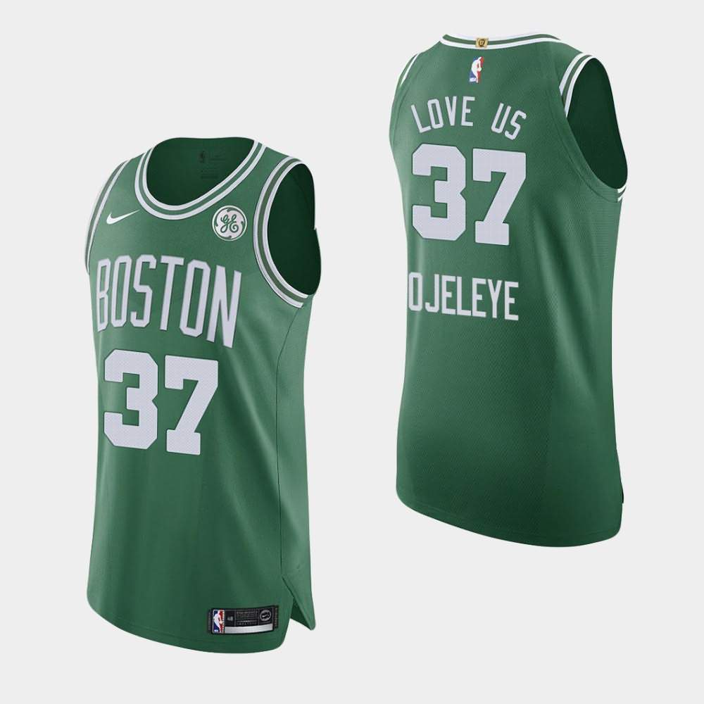 Men's Boston Celtics #37 Semi Ojeleye Green Icon GE Patch Love Us Orlando Return Jersey WTF43E2J
