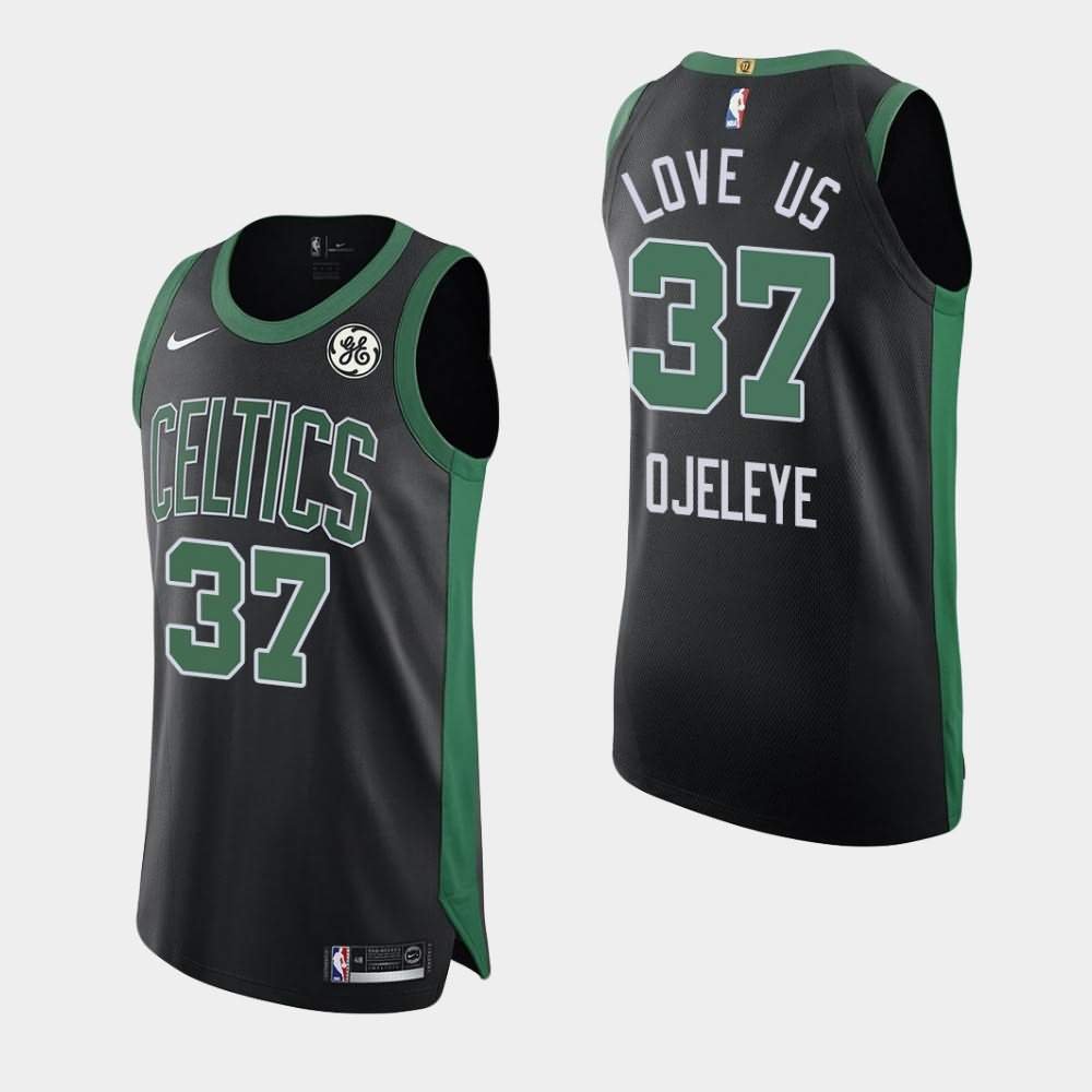 Men's Boston Celtics #37 Semi Ojeleye Black Statement GE Patch Love Us Orlando Return Jersey YRD84E3B