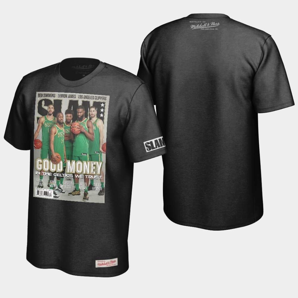 Men's Boston Celtics Black Good Money Slam Cover T-Shirt BKG40E5X
