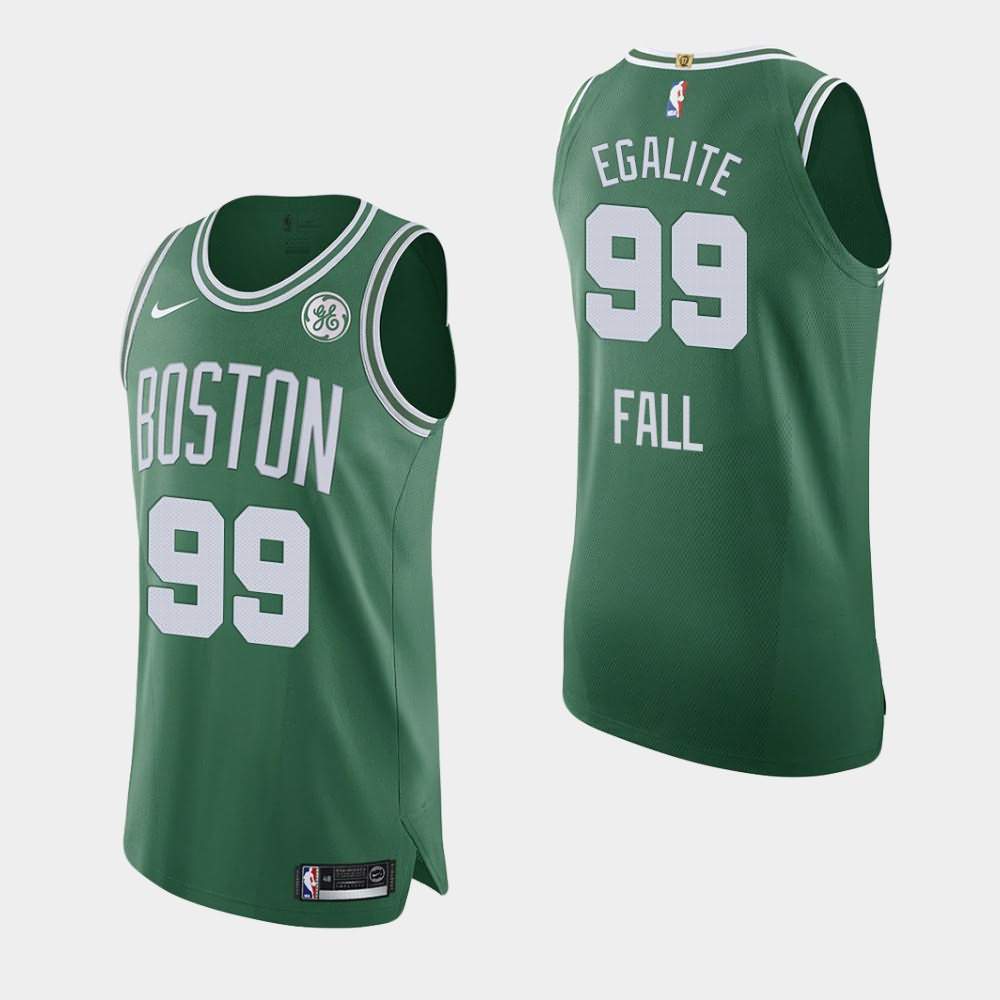 Men's Boston Celtics #99 Tacko Fall Green Icon GE Patch Egalite Orlando Return Jersey GJR37E4O