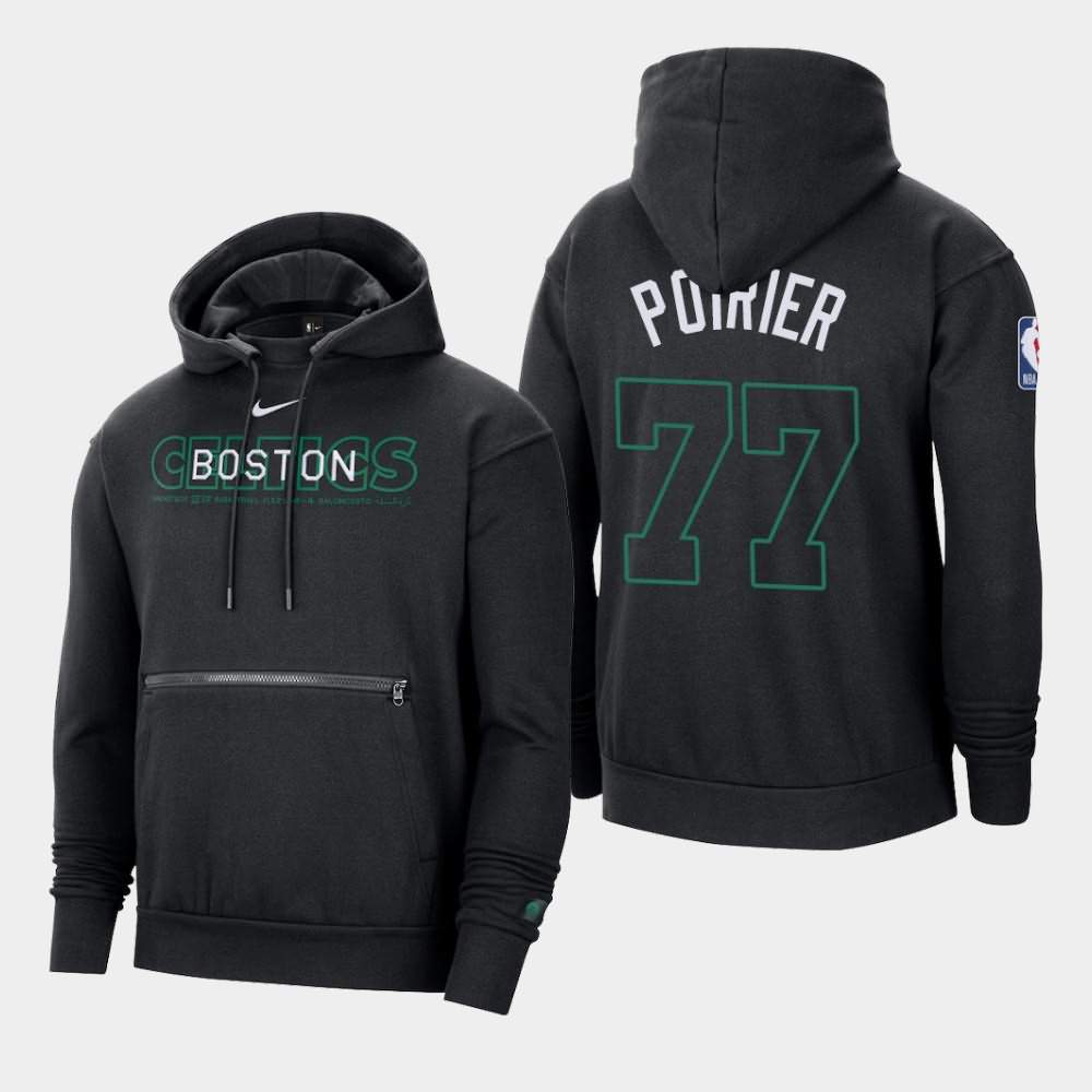 Men's Boston Celtics #77 Vincent Poirier Black Global Exploration Pullover Courtside Hoodie BVG27E5L