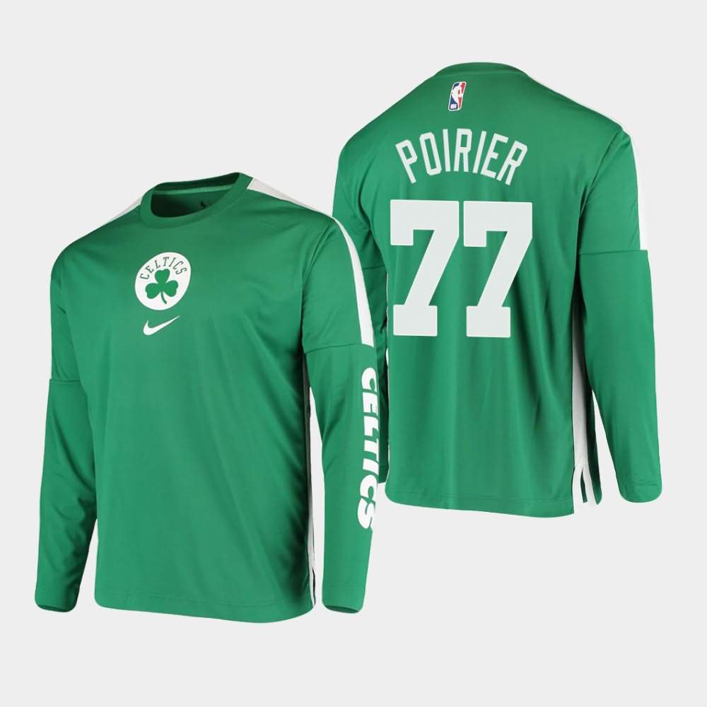 Men's Boston Celtics #77 Vincent Poirier Kelly Green Long Sleeve Shooting Performance T-Shirt TYF43E7P