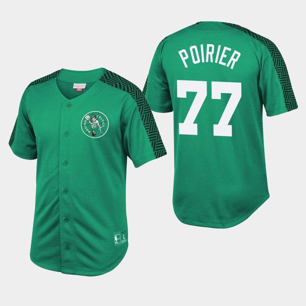 Men's Boston Celtics #77 Vincent Poirier Kelly Green Mesh Button Front Winning T-Shirt XIW28E4H
