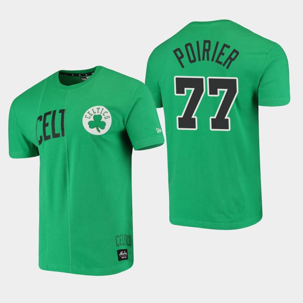 Men's Boston Celtics #77 Vincent Poirier Green Cut Sew Applique Brushed Wordmark Logo T-Shirt EXV72E8G