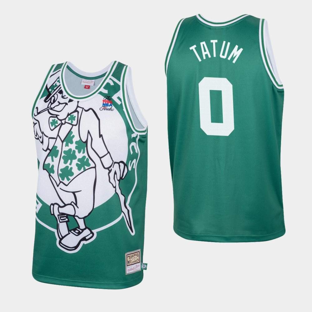 Men's Boston Celtics #0 Jayson Tatum Green Big Face Jersey NLP78E8W