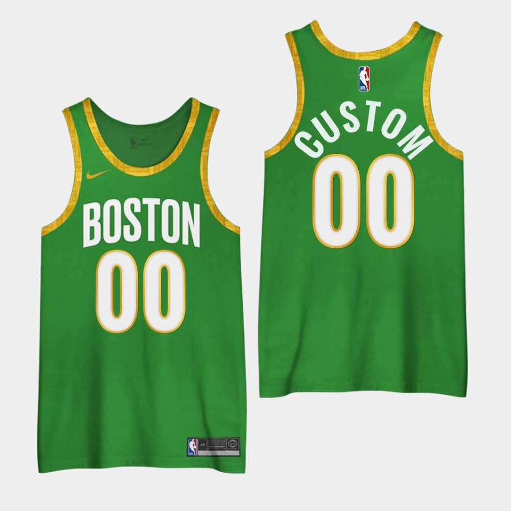 Men's Boston Celtics #00 Custom Green 3 Fashion City Jersey XYF55E1M