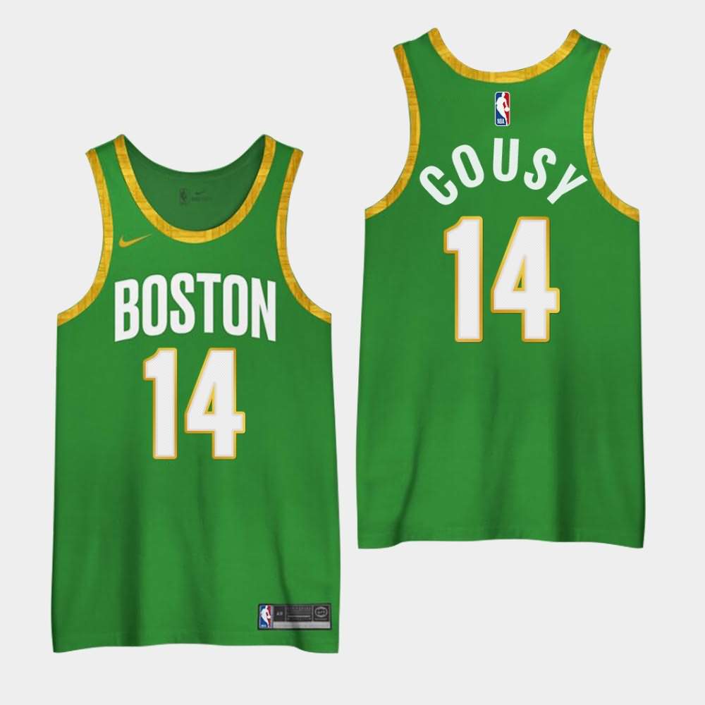 Men's Boston Celtics #14 Bob Cousy Green 3 Fashion City Jersey KIT04E0T