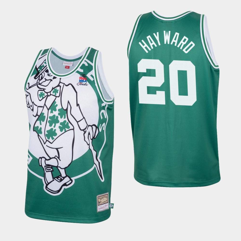 Men's Boston Celtics #20 Gordon Hayward Green Big Face Jersey BXI06E3I