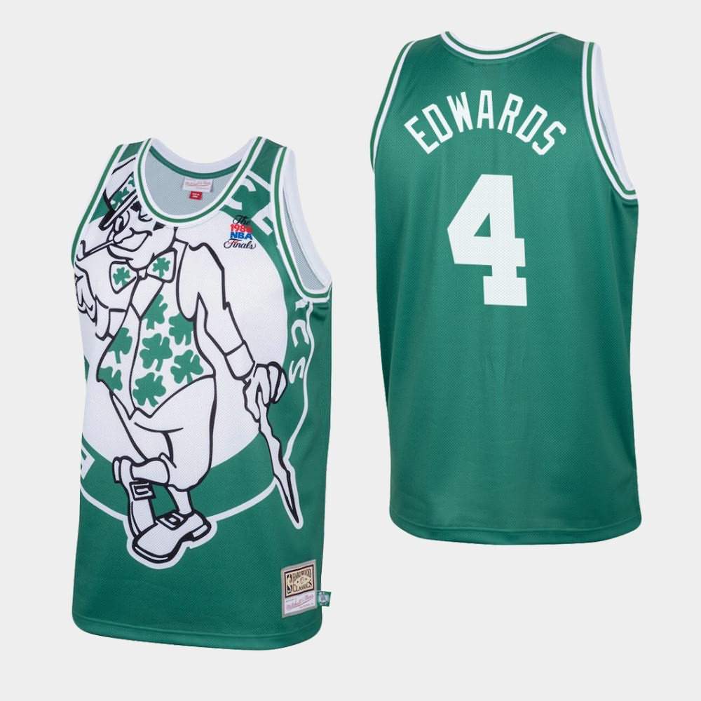 Men's Boston Celtics #4 Carsen Edwards Green Big Face Jersey OWR17E2Y