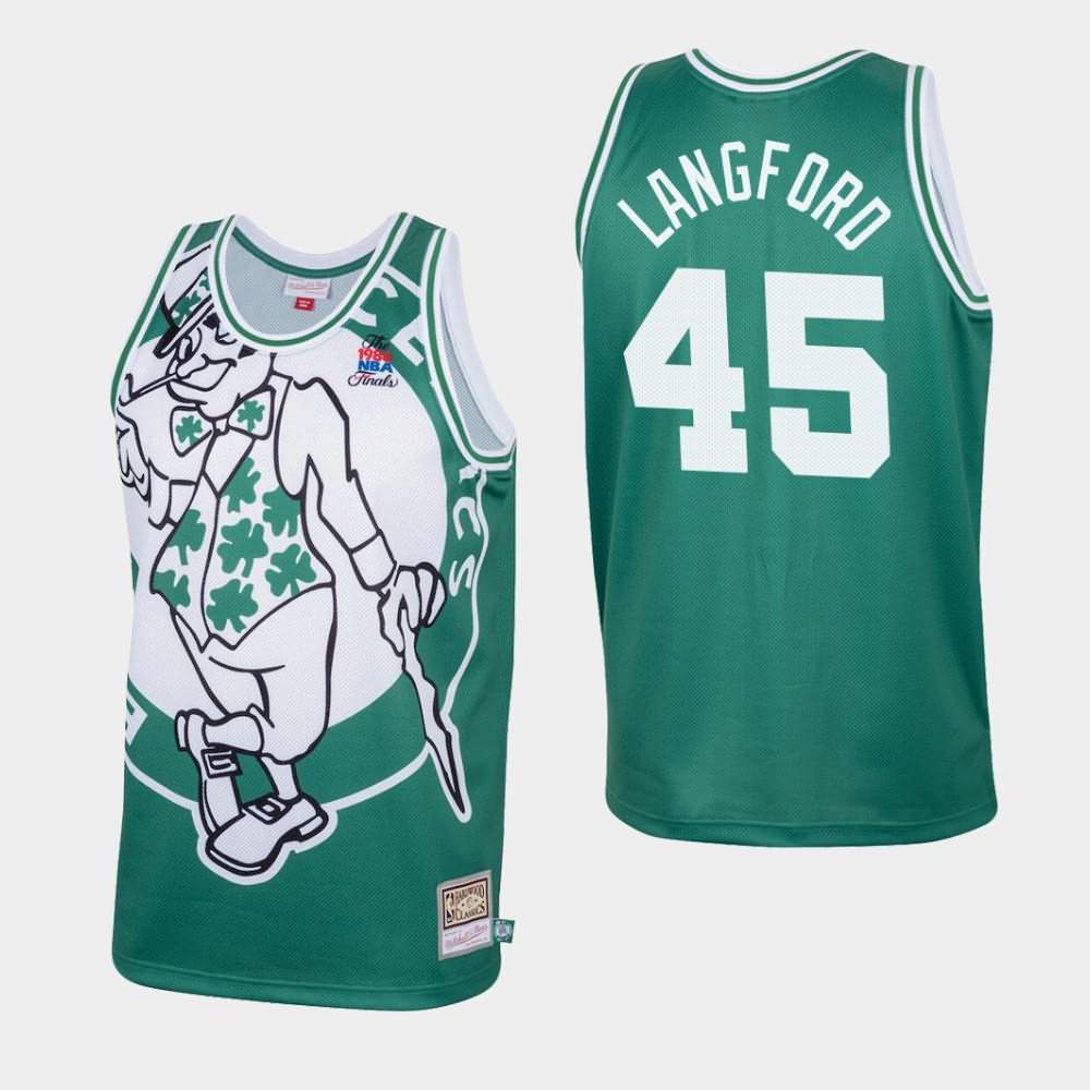 Men's Boston Celtics #45 Romeo Langford Green Big Face Jersey VVC80E5I