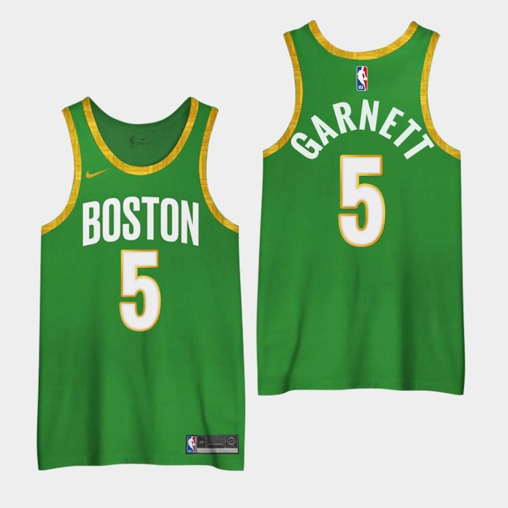 Men's Boston Celtics #5 Kevin Garnett Green 3 Fashion City Jersey QMN66E4U