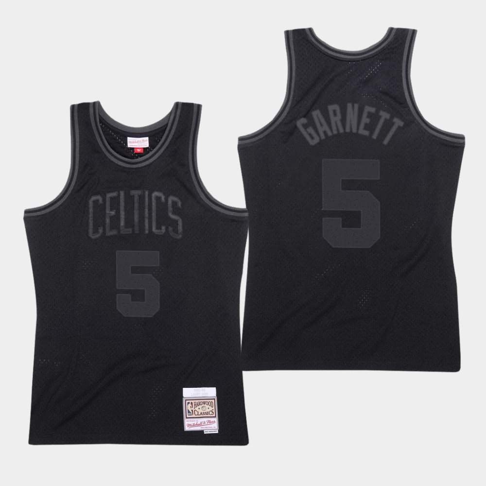 Men's Boston Celtics #5 Kevin Garnett Black Hardwood Classics Tonal Jersey ARX08E3Q