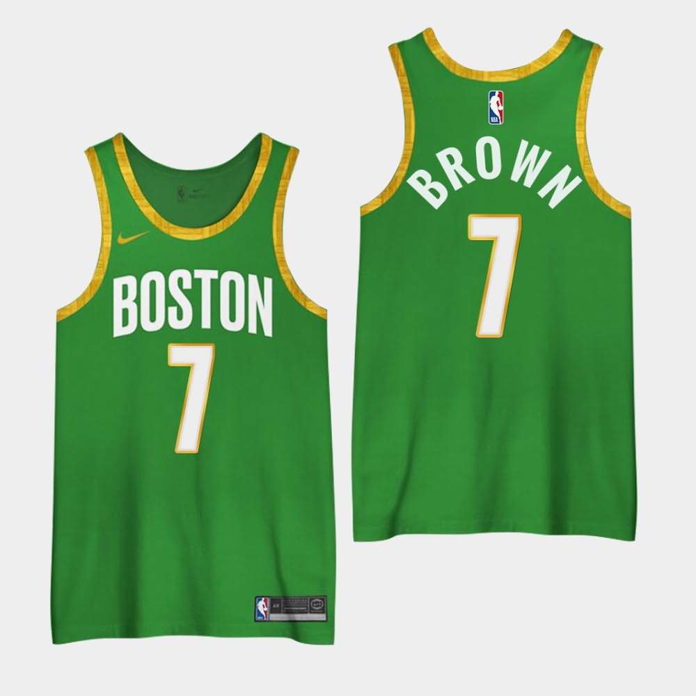 Men's Boston Celtics #7 Jaylen Brown Green 3 Fashion City Jersey YSP67E8T