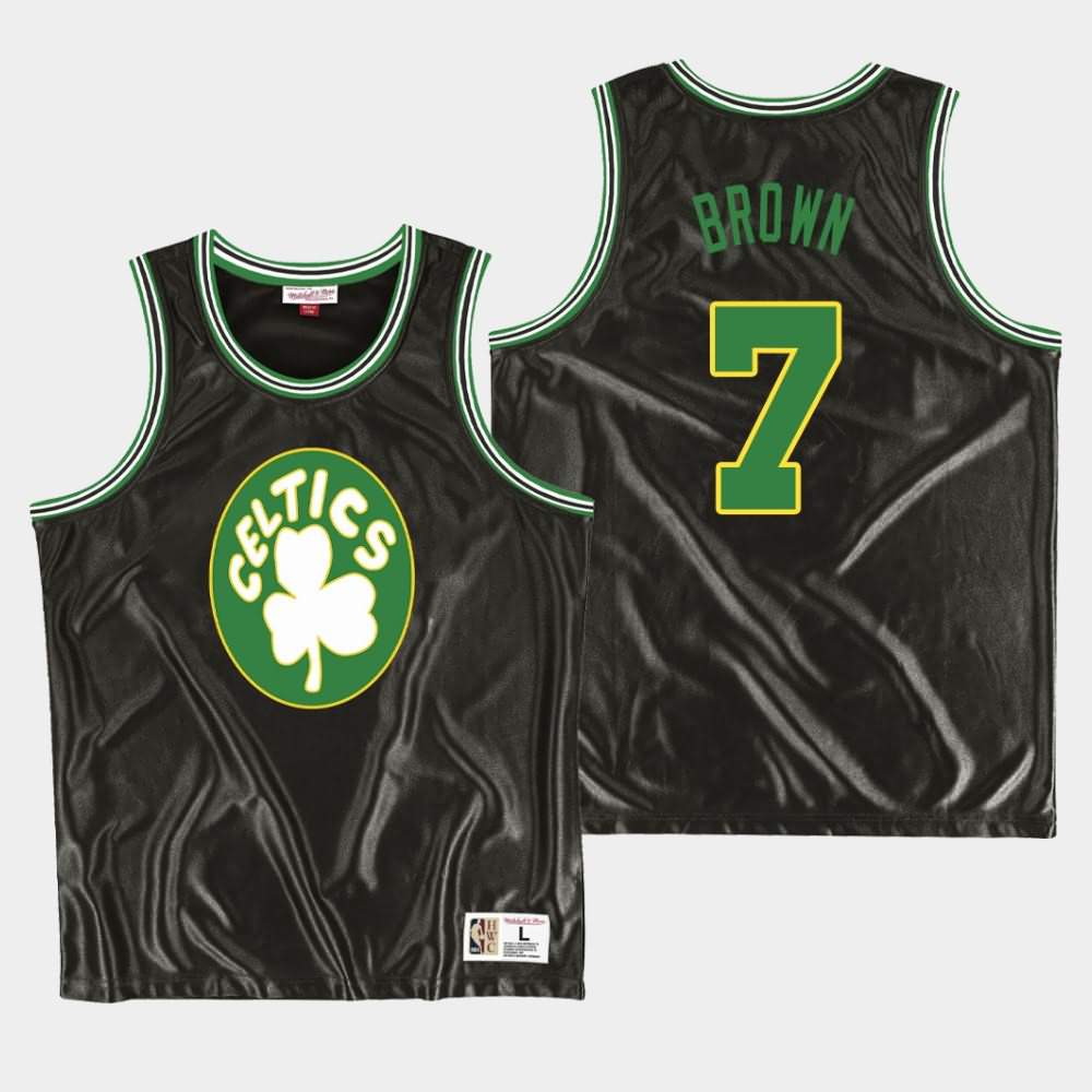 Men's Boston Celtics #7 Jaylen Brown Black NBA HWC Dazzle Jersey JKC53E5B