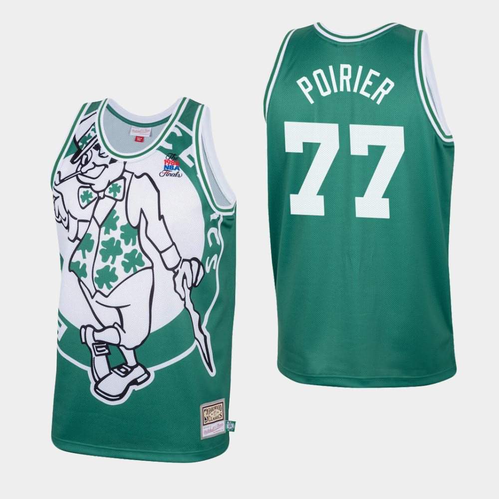 Men's Boston Celtics #77 Vincent Poirier Green Big Face Jersey EDT71E2I