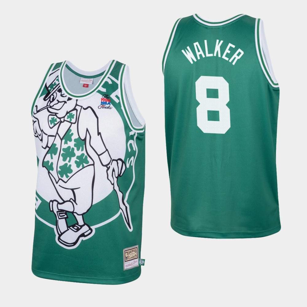 Men's Boston Celtics #8 Kemba Walker Green Big Face Jersey GDB31E3K