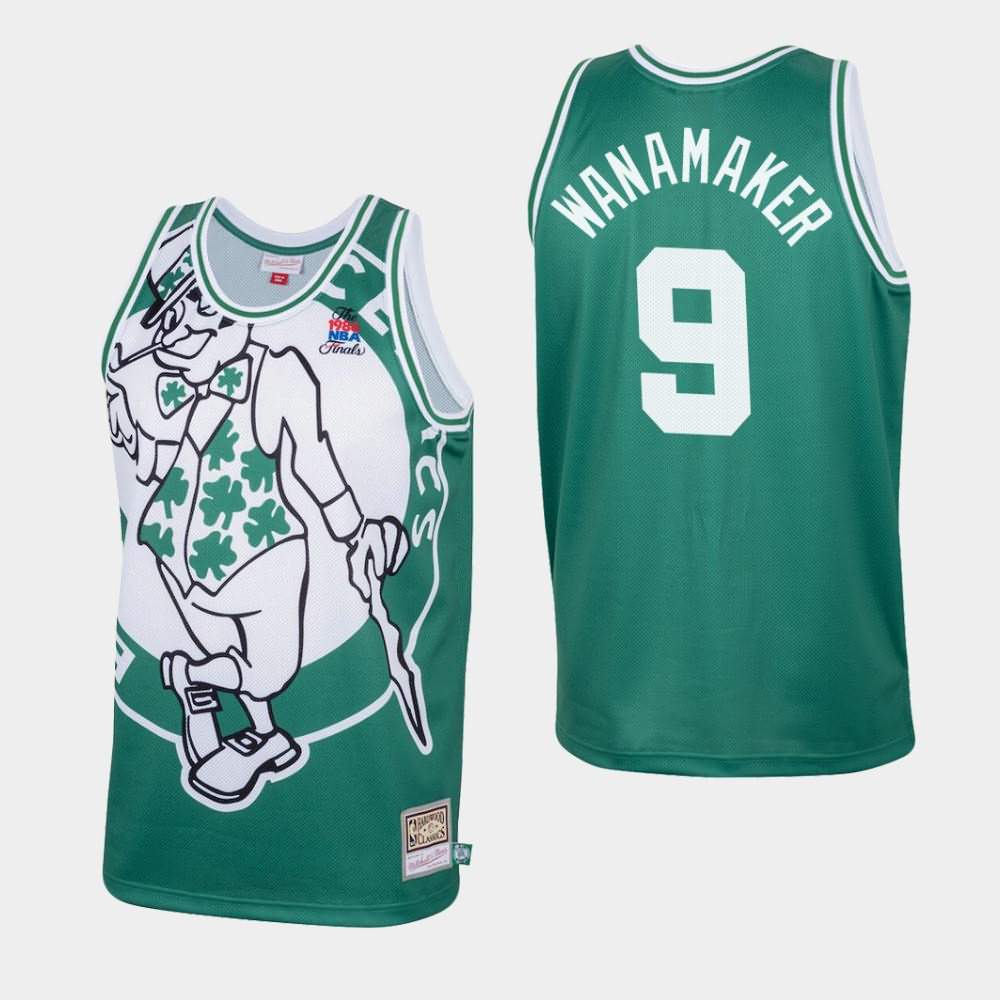 Men's Boston Celtics #9 Brad Wanamaker Green Big Face Jersey GGT47E3P