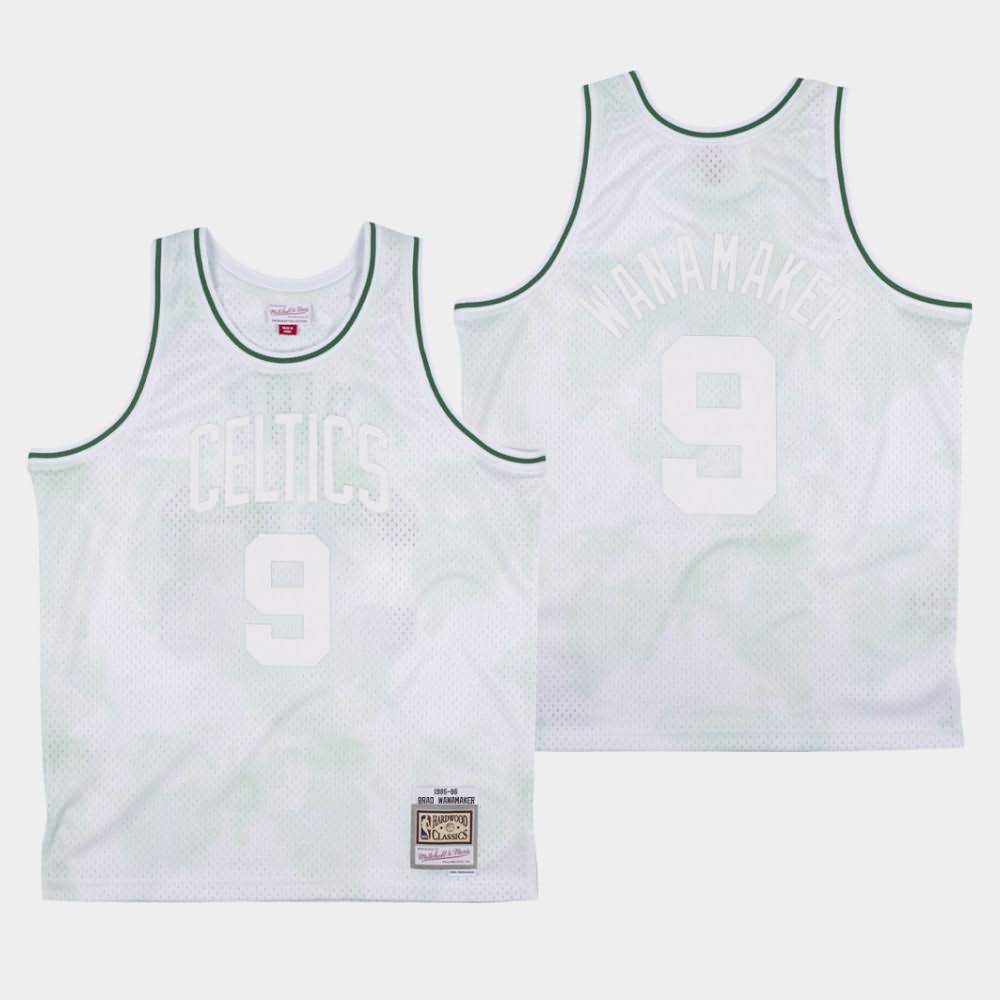 Men's Boston Celtics #9 Brad Wanamaker White NBA Classics Throwback Cloudy Skies Jersey QPA32E2L